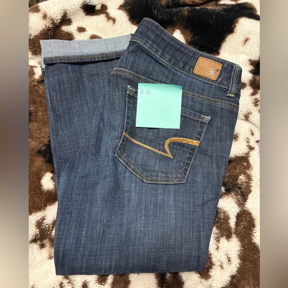 American Eagle regular artist crop stretch 8